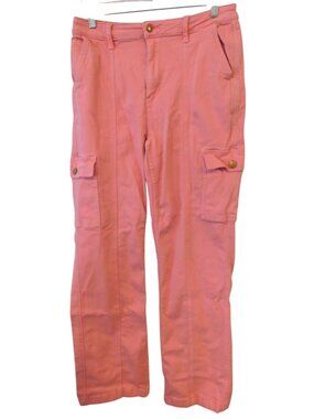Judy Blue Womens Sz 11 / 30 Pink Cargo Pants Jeans High Rise Utility Straight